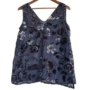 POL Velvet Floral Tank Top Fairycore Goth Woman’s Size Small